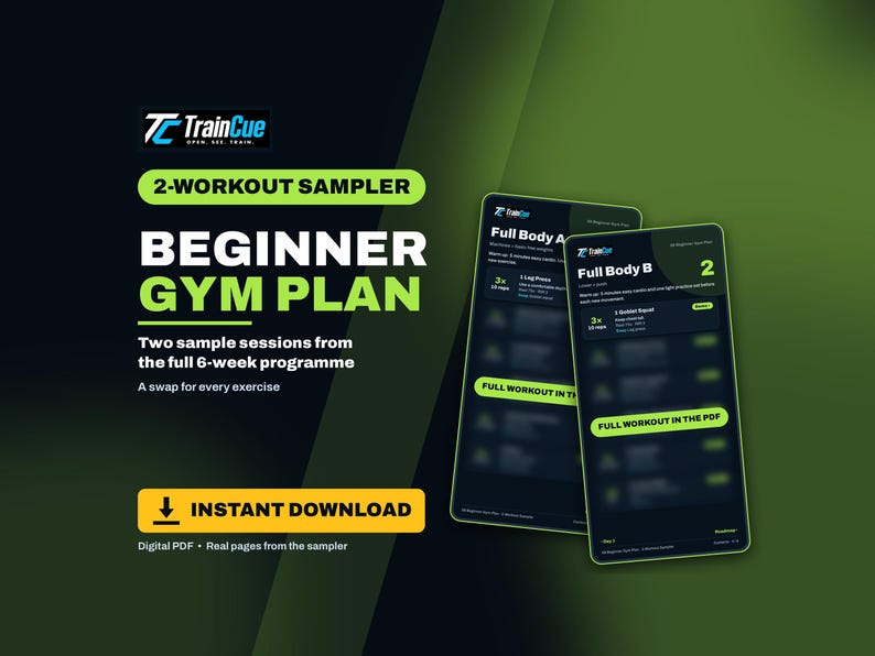 Week Gym Program Beginner Gym Plan 2-workout Sampler PDF, Two Sample Sessions From the 6 ...
