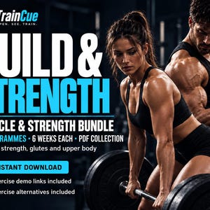 Muscle and Strength Workout Bundle PDF | 4 Six-Week Gym Plans