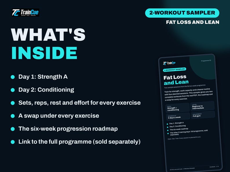Lean Image Without Background Fat Loss and Lean 2-workout Sampler PDF, Two Sample Sessions From the 6 ...