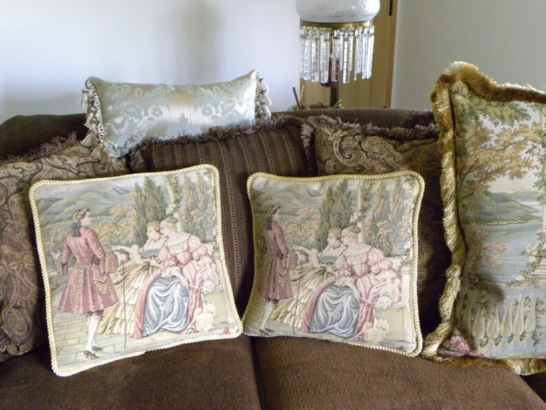 Aubusson pillows tapestry pillows paris apartment marie Etsy