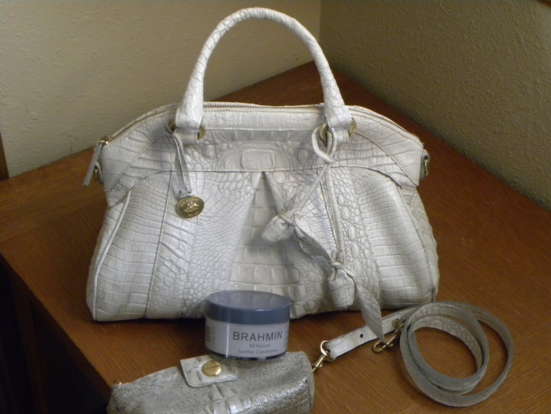 Brahmin Purse Vintage Brahmin White Leather Purse Mint Etsy