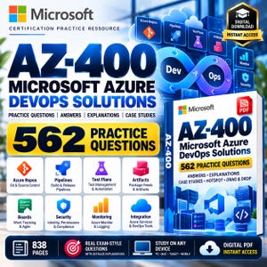 AZ-400 Practice Questions PDF | 562 Azure DevOps Exam Questions