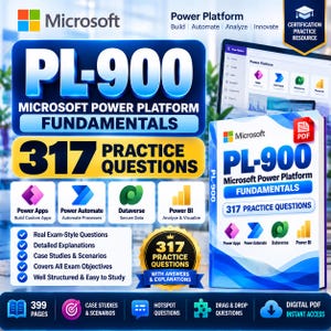 PL-900 Practice Questions PDF, 317 Questions, Power Platform Fundamentals