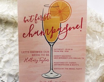 DIGITAL DOWNLOAD - The Haley - Mimosa Loving Bride | Bridal Shower Invite