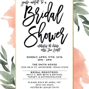 The Delilah Botanical Bridal Shower Invites image 2