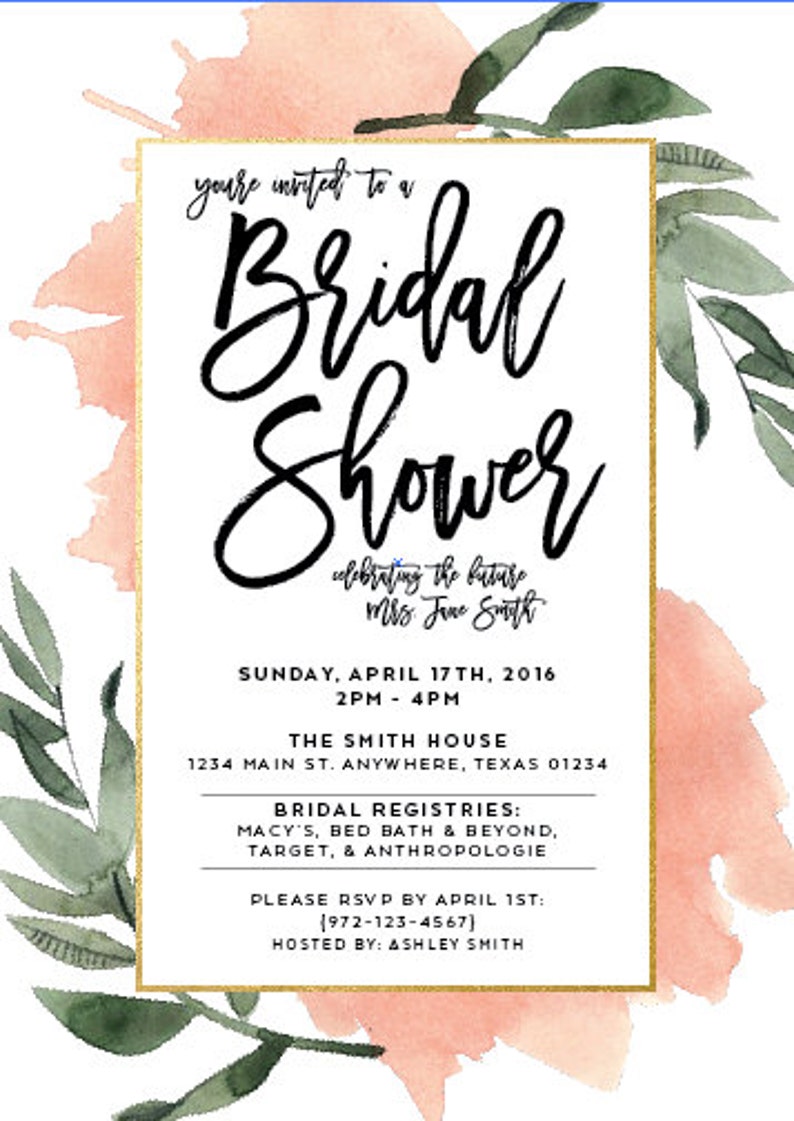 The Delilah Botanical Bridal Shower Invites image 2