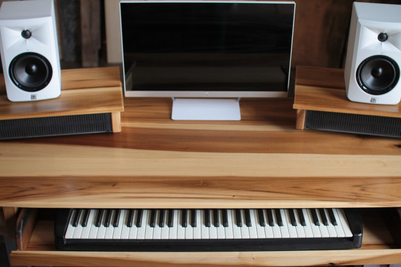 Monkwood SD61 Studio Desk for Composer / Producer / Photographer /Designer / Creative // 61key model in sun-tanned poplar image 4