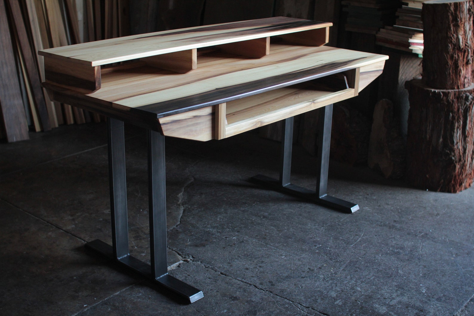 Compact Modern Wood Recording Studio Desk for Composer / Etsy