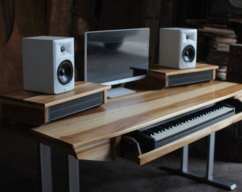 Monkwood SD61 Studio Desk for Composer / Producer / Photographer /Designer / Creative // 61key model in sun-tanned poplar