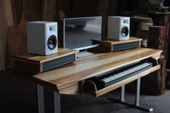 Midsize Modern Wood Recording Studio Desk Fur Komponist Etsy