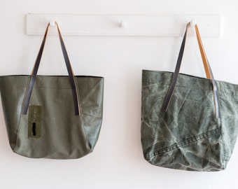 Recycled Army Tote Made From Repurposed 