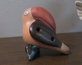 Toucan Whistle Clay / Pottery - Hand Crafted - Adorable & WORKS - Figurine Knick Knack - Unique -  Home Decor