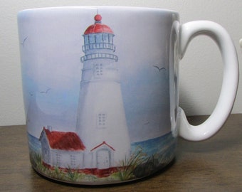 Lighthouse Mug - Coastal Light Pattern - burton & BURTON - Beach Shore - Coffee Cup / Tea Mug - Kitchen Must Home Decor