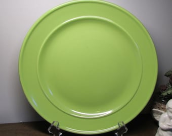 Green China 11" Plate / Platter / Charger / Cake Plate / Cookie Plate - Smart Living Ceramic - Rimmed Plate - Kitchen Home Decor