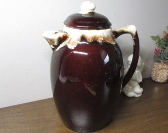 Iconic Pfaltzgraff Coffee Pot - Gourmet Brown Drip Pattern - Collector's Piece - Rustic Home Decor