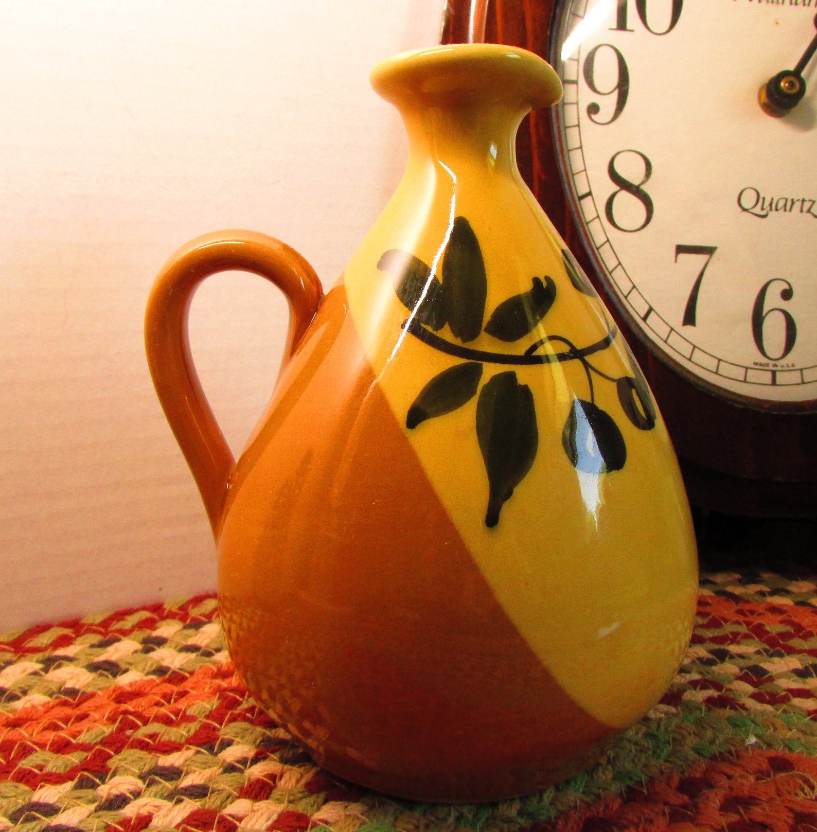 Olive Oil Jug Made in Italy Hand Crafted Ceramic Pitcher Etsy