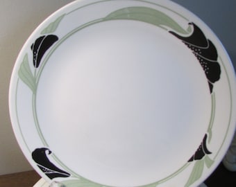 Corelle Black Orchid Pattern - Corning 10" Dinner Plate - Replacement Dish - Black Green White - Choose Qty 1 to 3 - Kitchen Home Decor