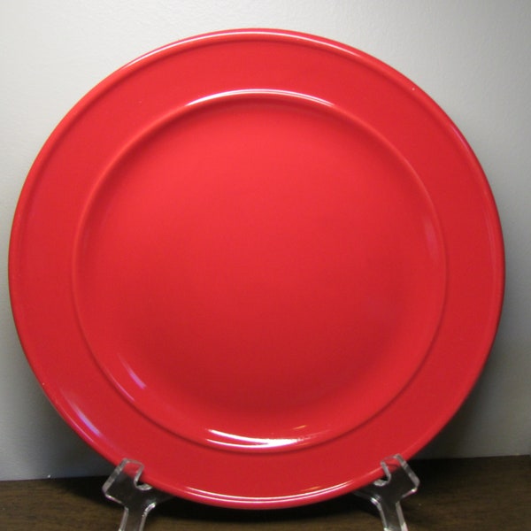 Red Plate - Large 11" - Smart Living Ceramic - Rimmed Dish / Platter / Cookie Plate / Charger  / Cake Plate  / Display Dish, Home Decor