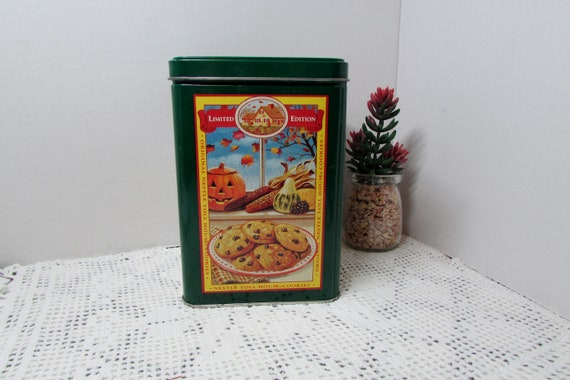 Tin Chocolate Chip Tin Decorative Storage 2 Bags Kitchen Must Have Home Decor Kitchen Decor 4 Seasons Depicted