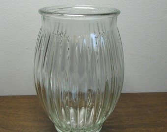 Ribbed Glass Vase - Unique Gourd Shape - Palest Green - EUC - Vintage Carnival Glass, Home Decor