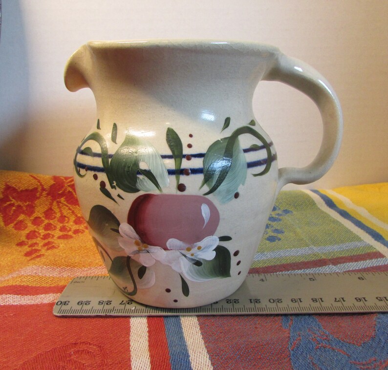 Casey Pottery Marshall Texas Hand Turned Pitcher Hand Painted Etsy