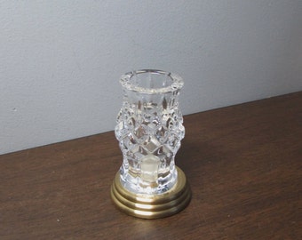 Unique - What is It! - Beautiful Tower Paperweight (maybe) - Small Crystal Glass Cylinder over a Faux Candle - Heavy Base - Home Decor