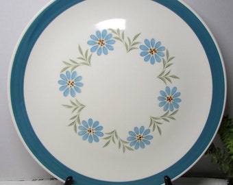 Chop Plate Large 12" Platter - Laguna Pattern - Serving / Cake Plate - Teal & Gray - ColorStone Metasco Kitchen Home Decor