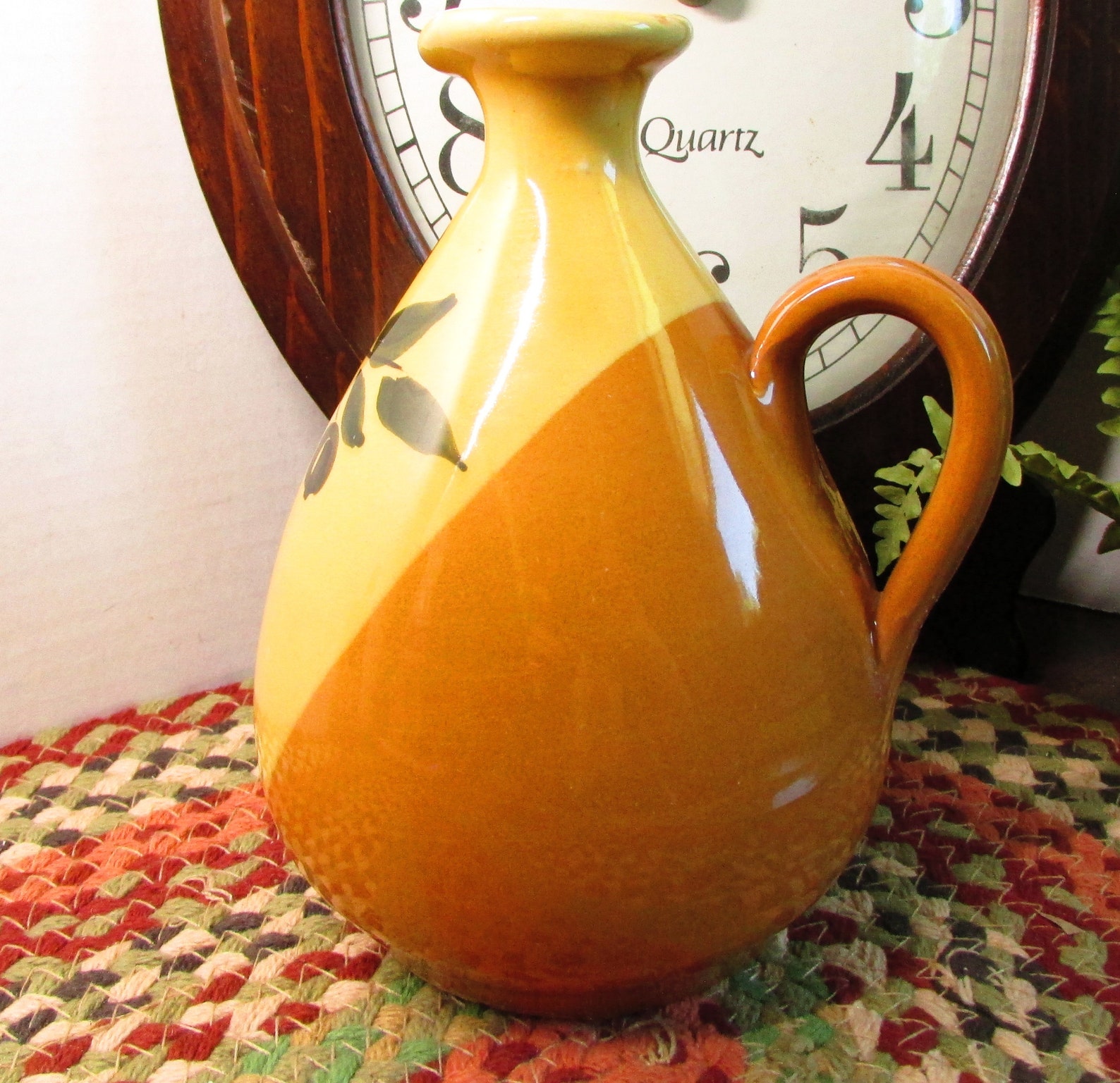 Olive Oil Jug Made in Italy Hand Crafted Ceramic Pitcher Etsy