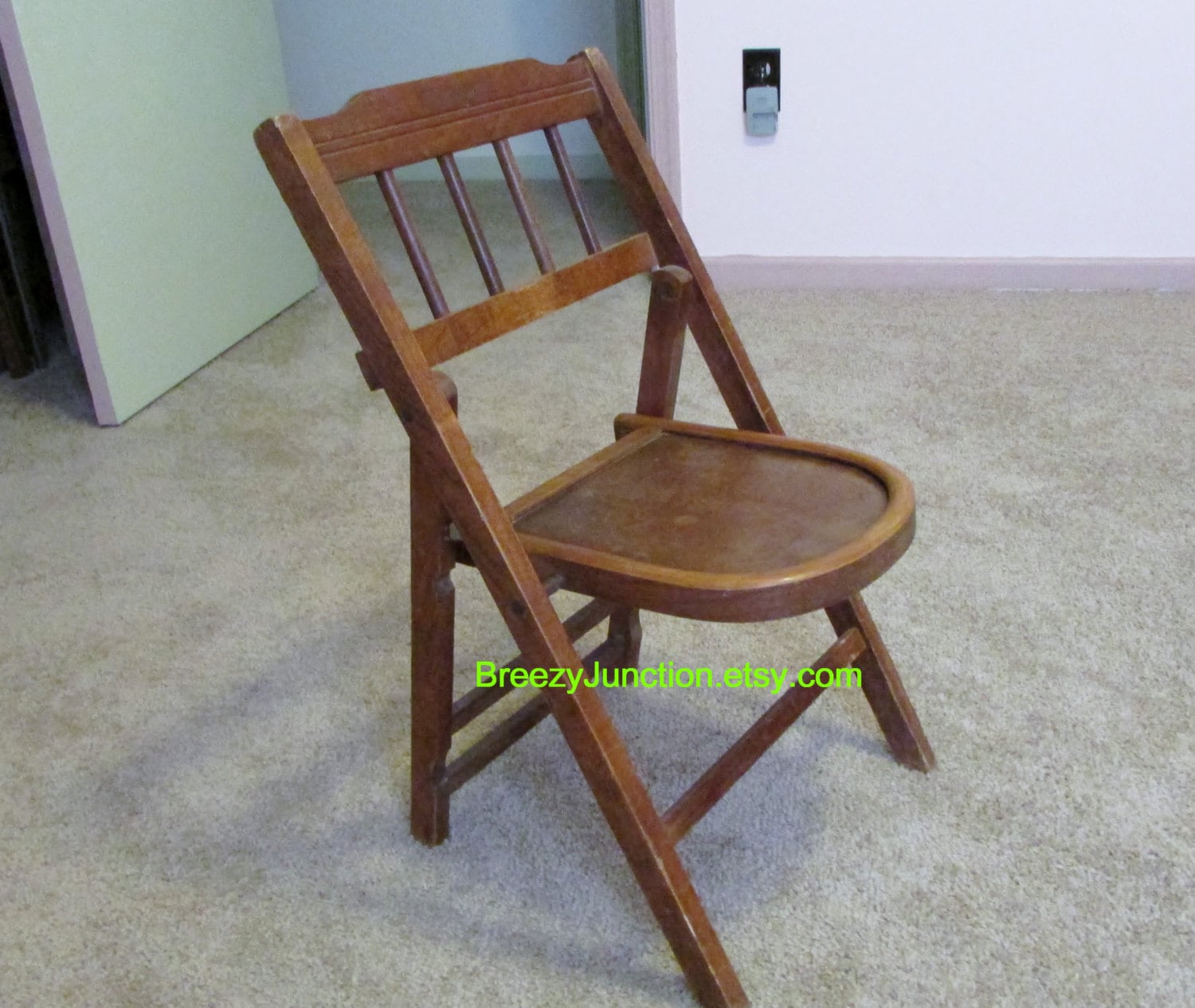 Chair Antique Folding Wood Child's Size Vintage Wooden Etsy