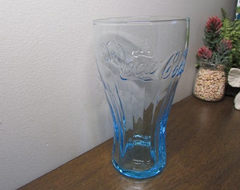 Coca-Cola Aqua Blue Glass by Libby - Coke Soda Pop Glass - Bar Tending Supply - Kitchen Home Decor