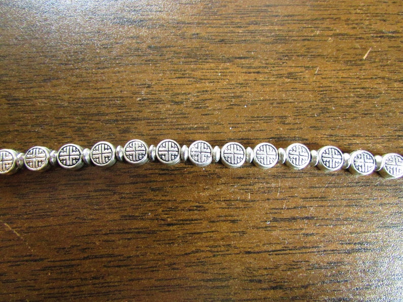 SALE Adjustable to 8 Beaded Hand Crafted Steel Cable Throwback Accessories Asian Style Silver Beads Silver Spacers Bracelet