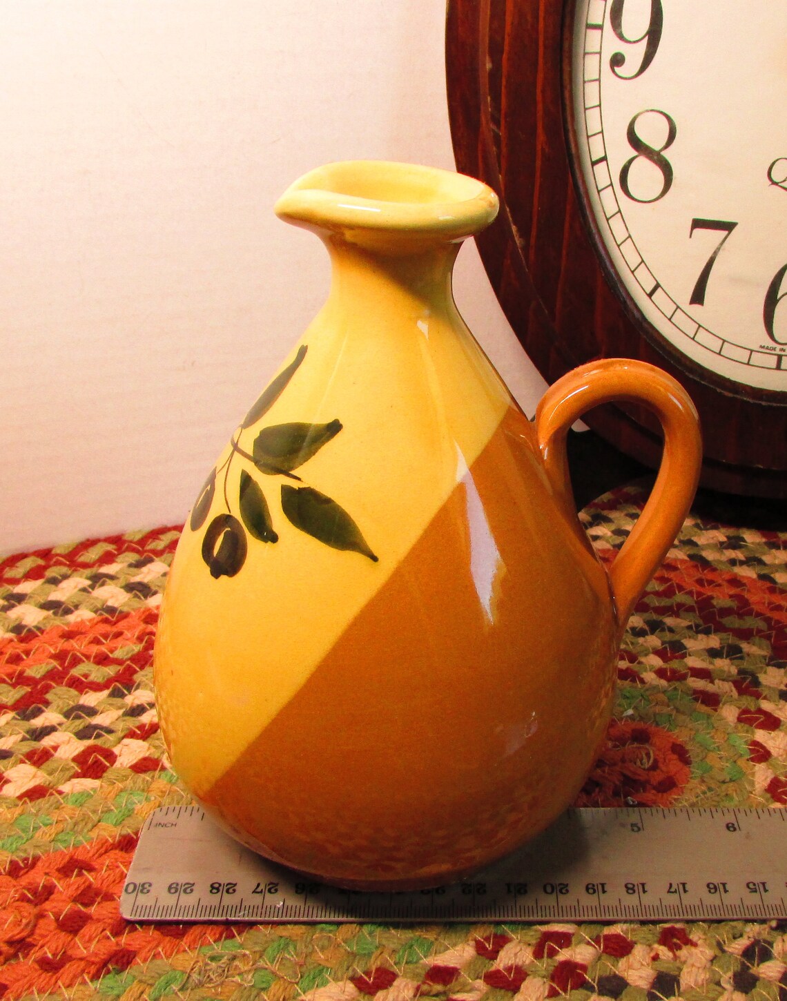 Olive Oil Jug Made in Italy Hand Crafted Ceramic Pitcher Etsy