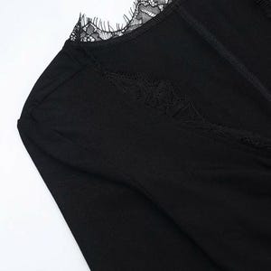 Vamp Romantic Fitted Dress, Black Mermaid Maxi Dress V-neck, Long ...