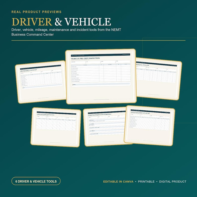 NEMT Business Forms & Operations Toolkit, 30-page Editable Canva ...