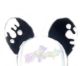 Black & White Gloomy Bear Ears - Cosplay - harige oren