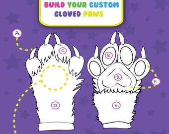 Full Gloved Paws - Cosplay - Fursuit  Partial