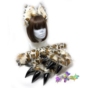 Leopard Pfoten, Ohren und Schwanz Set