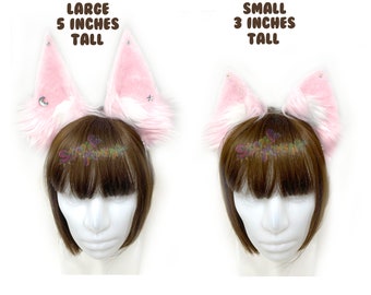 Pastel Pink Ears Headband - Cat Ears - Cosplay - Furry Ears