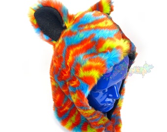 Icy Hot Leopard Hoodie - Raver Hat - Cat Hat