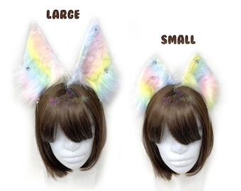 Soft pastel rainbow ears - cosplay - furry