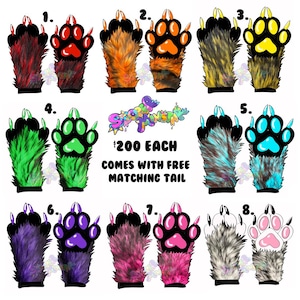 Made to order Furry Paws - Cosplay Paws - Therian Paws - Costume Paws - Pet Play