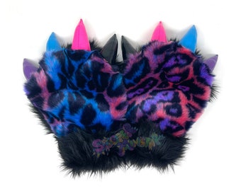 Future Funk Leopard Paws - Raver Cuffs - Animal Paws