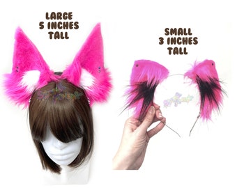 Hot Pink Cat Ears - Cosplay - Furries