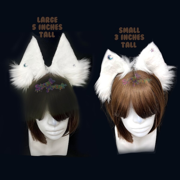 Large White Ears - Cosplay - Furries - Wolf Ears - Cat Ears
