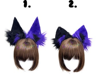 Purple & Black Cat Ears - Cosplay - Costume