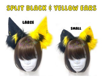 Split Black & Yellow Ears