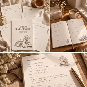Reading Journal Printable PDF | Book Log & Reading Tracker | A4 A5 Letter | Digital Download | The Little Reading Journal
