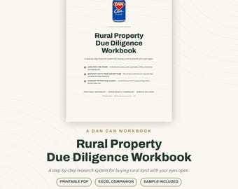 Rural Land Buying Workbook | Due Diligence Checklist & Property Research Planner + Excel Spreadsheet