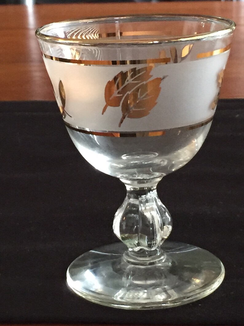 Classic GoldLeaf Stemmed Cordial or Wine Glasses Etsy