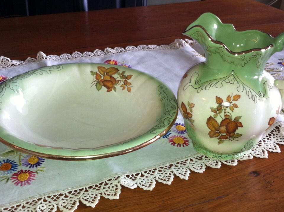 Pitcher and Basin From Imperial Pottery Etsy